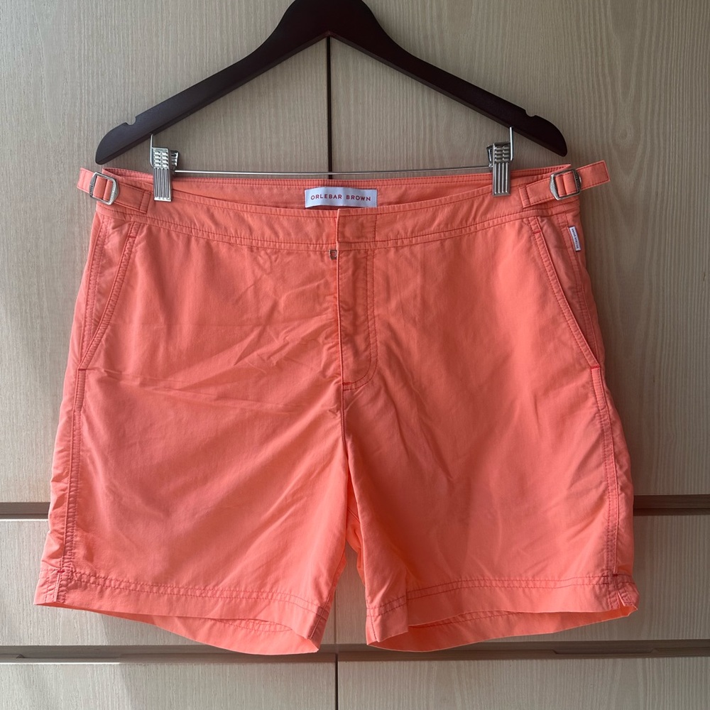 Orlebar Brown Orange (Coral) Swim Trunks Vibrant Summer Essential